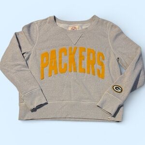 47 Brand Gray and Gold Packers Women's Crew Neck Sweater for womens, size medium
